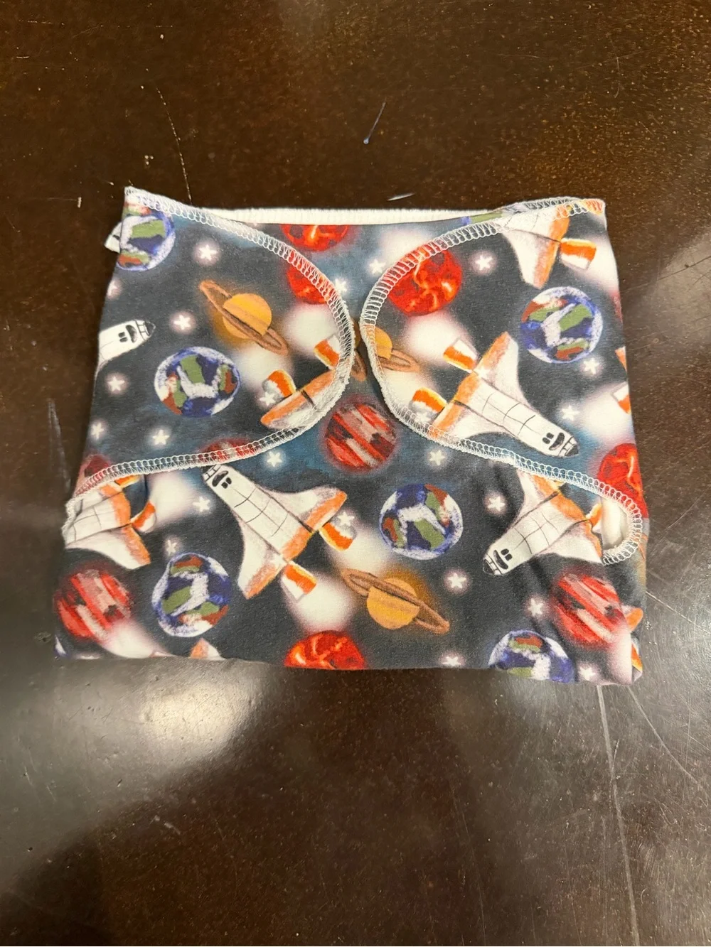 Two Little Plines Stretchy Preflat cloth diaper- Space print